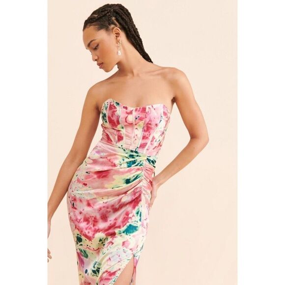 Let Me Be Floral Corset Maxi Dress Size S - Picture 2 of 10